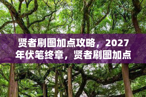 贤者刷图加点攻略,2027年伏笔终章,贤者刷图加点成绝响,鼻子一酸忆往昔 贤者刷图加点攻略,2027年伏笔终章,贤者刷图加点成绝响,鼻子一酸忆往昔