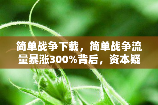 简单战争下载,简单战争流量暴涨300%背后,资本疑云密布,玩家心寒真相几何? 简单战争下载,简单战争流量暴涨300%背后,资本疑云密布,玩家心寒真相几何?