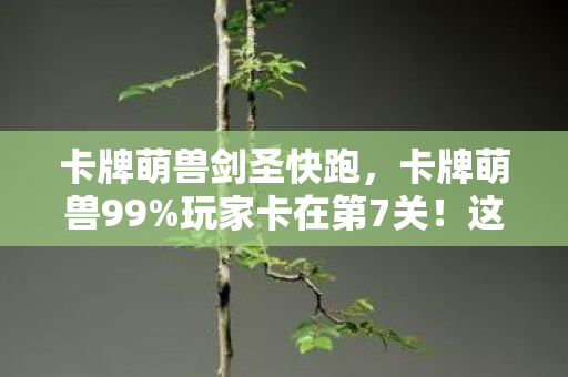 卡牌萌兽剑圣快跑,卡牌萌兽99%玩家卡在第7关!这3个隐藏技巧让我哭着通关却失去最珍贵的东西 卡牌萌兽剑圣快跑,卡牌萌兽99%玩家卡在第7关!这3个隐藏技巧让我哭着通关却失去最珍贵的东西