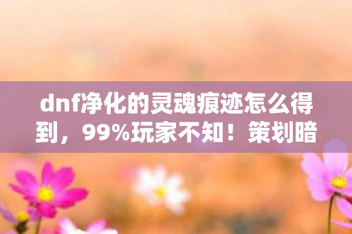 dnf净化的灵魂痕迹怎么得到,99%玩家不知!策划暗改爆率?灵魂痕迹竟藏3大隐秘数值陷阱 dnf净化的灵魂痕迹怎么得到,99%玩家不知!策划暗改爆率?灵魂痕迹竟藏3大隐秘数值陷阱