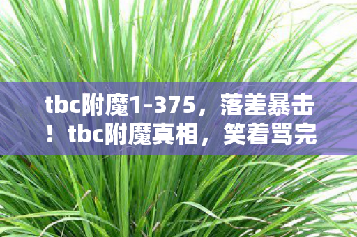 tbc附魔1-375,落差暴击!tbc附魔真相,笑着骂完策划,哭着上线当狗 tbc附魔1-375,落差暴击!tbc附魔真相,笑着骂完策划,哭着上线当狗