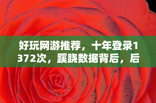 好玩网游推荐，十年登录1372次，蹊跷数据背后，后背发凉的逃亡真相