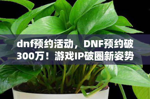 dnf预约活动,DNF预约破300万!游戏IP破圈新姿势,从像素到时尚的意想不到狂欢 dnf预约活动,DNF预约破300万!游戏IP破圈新姿势,从像素到时尚的意想不到狂欢