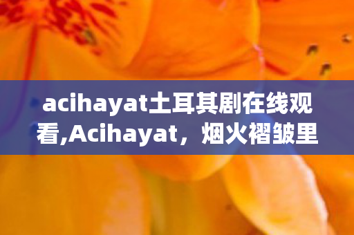 acihayat土耳其剧在线观看,Acihayat，烟火褶皱里的专属人生叙事