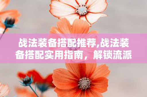 战法装备搭配推荐,战法装备搭配实用指南,解锁流派玩法的无限可能 战法装备搭配推荐,战法装备搭配实用指南,解锁流派玩法的无限可能