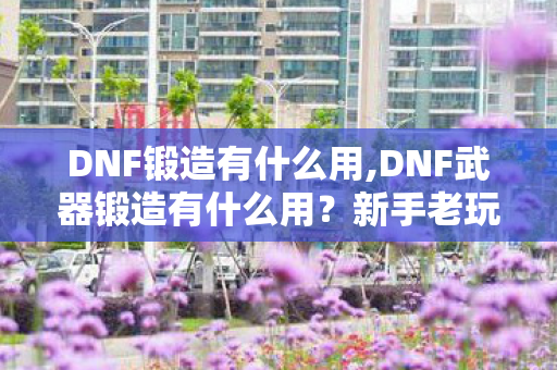 DNF锻造有什么用,DNF武器锻造有什么用？新手老玩家都该看的打造干货