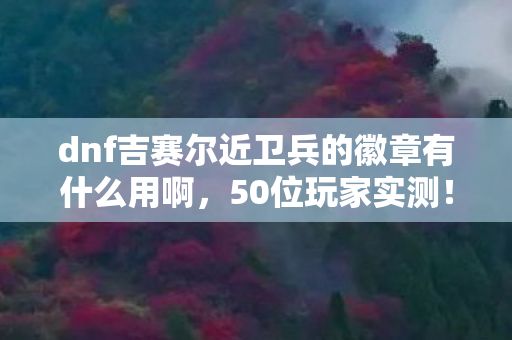 dnf吉赛尔近卫兵的徽章有什么用啊,50位玩家实测!吉赛尔徽章隐藏彩蛋?退坑大神听完都绷不住了 dnf吉赛尔近卫兵的徽章有什么用啊,50位玩家实测!吉赛尔徽章隐藏彩蛋?退坑大神听完都绷不住了