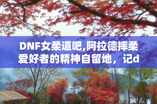 DNF女柔道吧,阿拉德摔柔爱好者的精神自留地,记dnf柔道吧的温暖日常 DNF女柔道吧,阿拉德摔柔爱好者的精神自留地,记dnf柔道吧的温暖日常