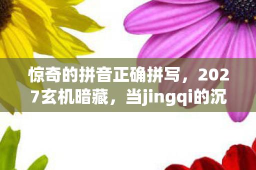 惊奇的拼音正确拼写,2027玄机暗藏,当jingqi的沉默密码,撕开人生选择的终极真相 惊奇的拼音正确拼写,2027玄机暗藏,当jingqi的沉默密码,撕开人生选择的终极真相