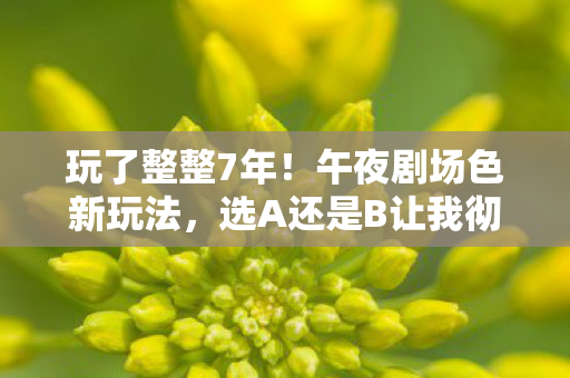 玩了整整7年！午夜剧场色新玩法，选A还是B让我彻夜难眠？