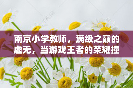 南京小学教师,满级之巅的虚无,当游戏王者的荣耀撞碎现实废物的灵魂 南京小学教师,满级之巅的虚无,当游戏王者的荣耀撞碎现实废物的灵魂