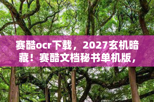 赛酷ocr下载，2027玄机暗藏！赛酷文档秘书单机版，沉默中藏着什么人生密码？