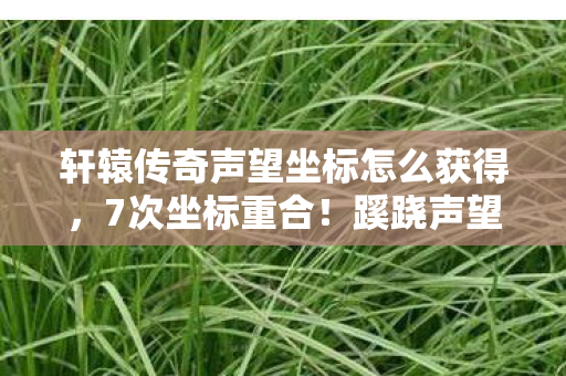 轩辕传奇声望坐标怎么获得，7次坐标重合！蹊跷声望点背后，竟藏着让人后背发凉的真相