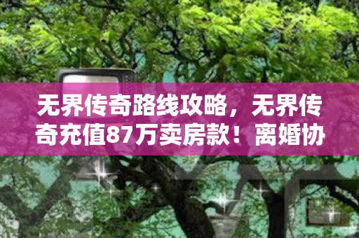 无界传奇路线攻略，无界传奇充值87万卖房款！离婚协议藏隐情，妻子举动吓我一跳！