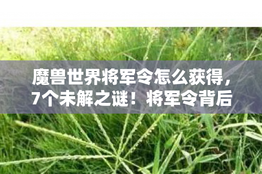 魔兽世界将军令怎么获得,7个未解之谜!将军令背后藏着魔兽制作组怎样的惊天秘密? 魔兽世界将军令怎么获得,7个未解之谜!将军令背后藏着魔兽制作组怎样的惊天秘密?