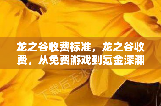 龙之谷收费标准，龙之谷收费，从免费游戏到氪金深渊的落差真相，笑着笑着就哭了
