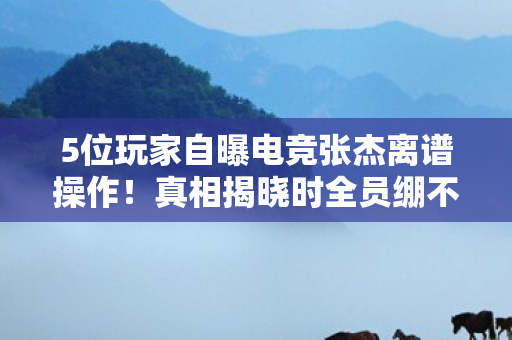 5位玩家自曝电竞张杰离谱操作!真相揭晓时全员绷不住 5位玩家自曝电竞张杰离谱操作!真相揭晓时全员绷不住