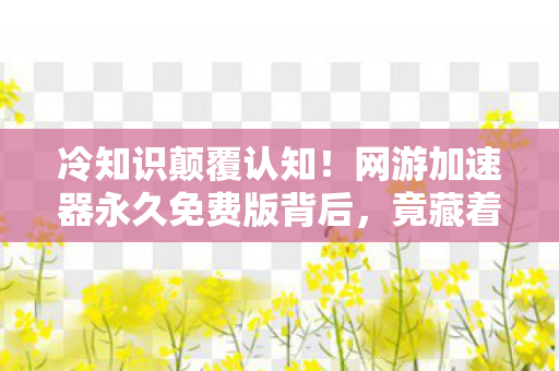 冷知识颠覆认知!网游加速器永久免费版背后,竟藏着目瞪口呆的隐形炸弹 冷知识颠覆认知!网游加速器永久免费版背后,竟藏着目瞪口呆的隐形炸弹