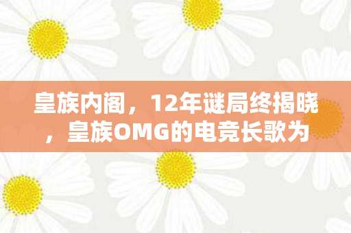 皇族内阁,12年谜局终揭晓,皇族OMG的电竞长歌为何让全网泪目? 皇族内阁,12年谜局终揭晓,皇族OMG的电竞长歌为何让全网泪目?