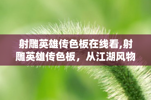 射雕英雄传色板在线看,射雕英雄传色板,从江湖风物里晕开的传统美学色谱 射雕英雄传色板在线看,射雕英雄传色板,从江湖风物里晕开的传统美学色谱