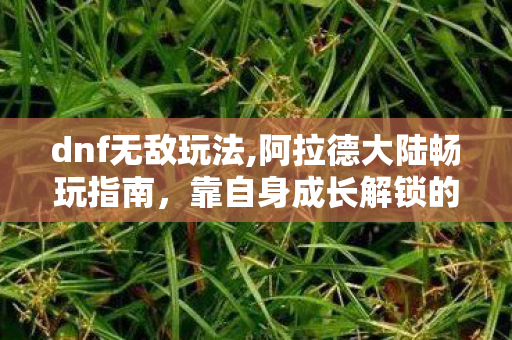 dnf无敌玩法,阿拉德大陆畅玩指南,靠自身成长解锁的刷图爽感才是真乐趣 dnf无敌玩法,阿拉德大陆畅玩指南,靠自身成长解锁的刷图爽感才是真乐趣