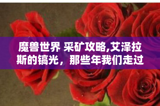 魔兽世界 采矿攻略,艾泽拉斯的镐光，那些年我们走过的采矿路
