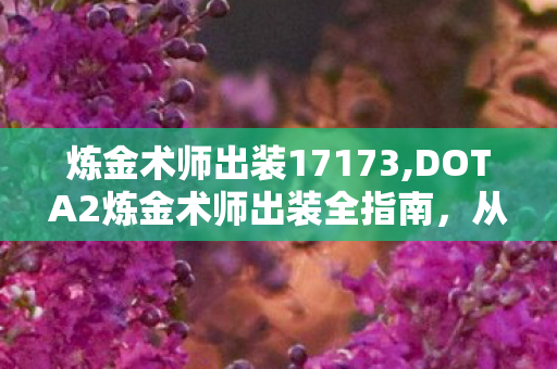 炼金术师出装17173,DOTA2炼金术师出装全指南,从对线压制到后期接管赛场 炼金术师出装17173,DOTA2炼金术师出装全指南,从对线压制到后期接管赛场