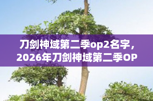 刀剑神域第二季op2名字,2026年刀剑神域第二季OP2曝光!数字密码暗藏惊天反转? 刀剑神域第二季op2名字,2026年刀剑神域第二季OP2曝光!数字密码暗藏惊天反转?