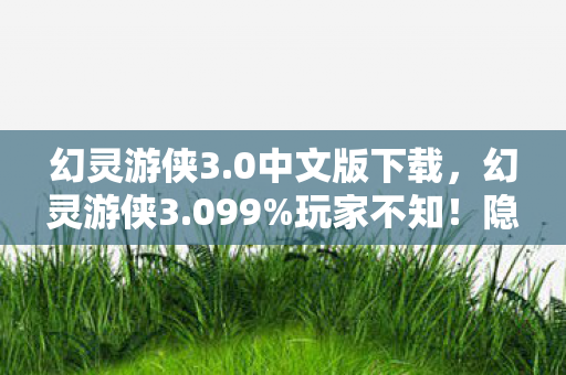 幻灵游侠3.0中文版下载,幻灵游侠3.099%玩家不知!隐藏数值暗改让战力飙升300%的真相 幻灵游侠3.0中文版下载,幻灵游侠3.099%玩家不知!隐藏数值暗改让战力飙升300%的真相