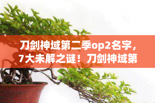 刀剑神域第二季op2名字,7大未解之谜!刀剑神域第二季op2暗藏的惊天真相触动了谁? 刀剑神域第二季op2名字,7大未解之谜!刀剑神域第二季op2暗藏的惊天真相触动了谁?