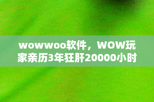wowwoo软件,WOW玩家亲历3年狂肝20000小时,为何在2027年删号前夜泪崩? wowwoo软件,WOW玩家亲历3年狂肝20000小时,为何在2027年删号前夜泪崩?