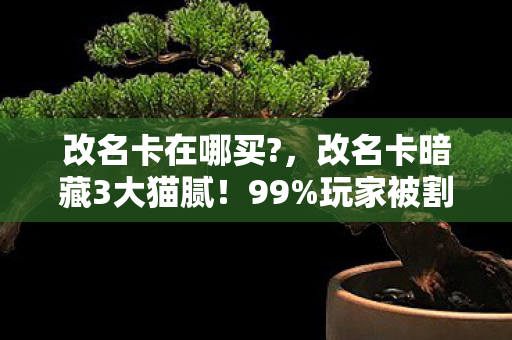 改名卡在哪买?,改名卡暗藏3大猫腻!99%玩家被割韭菜还上头 改名卡在哪买?,改名卡暗藏3大猫腻!99%玩家被割韭菜还上头