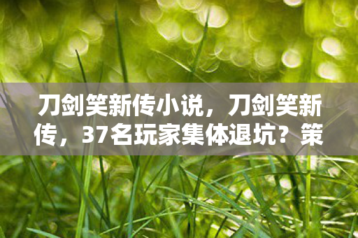 刀剑笑新传小说,刀剑笑新传,37名玩家集体退坑?策划暗改数据?老炮当场笑崩 刀剑笑新传小说,刀剑笑新传,37名玩家集体退坑?策划暗改数据?老炮当场笑崩