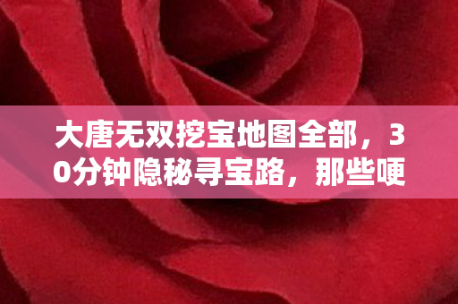大唐无双挖宝地图全部,30分钟隐秘寻宝路,那些哽咽在喉的深夜地图碎片 大唐无双挖宝地图全部,30分钟隐秘寻宝路,那些哽咽在喉的深夜地图碎片