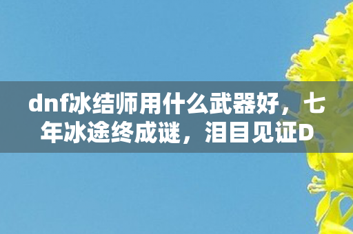 dnf冰结师用什么武器好，七年冰途终成谜，泪目见证DNF冰结师武器之殇