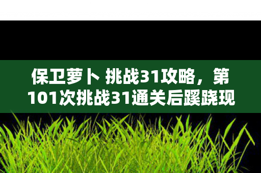 保卫萝卜 挑战31攻略，第101次挑战31通关后蹊跷现身，后背发凉的真相竟是……
