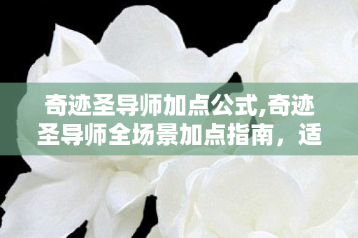 奇迹圣导师加点公式,奇迹圣导师全场景加点指南,适配不同玩法打出最优战力 奇迹圣导师加点公式,奇迹圣导师全场景加点指南,适配不同玩法打出最优战力