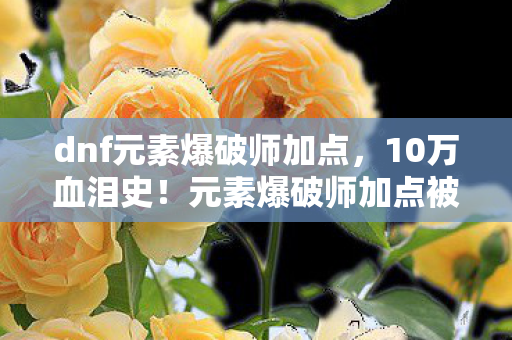 dnf元素爆破师加点,10万血泪史!元素爆破师加点被暗改?策划这波操作让我吓出冷汗! dnf元素爆破师加点,10万血泪史!元素爆破师加点被暗改?策划这波操作让我吓出冷汗!