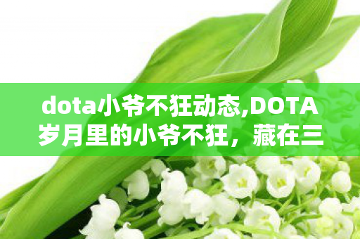 dota小爷不狂动态,DOTA岁月里的小爷不狂，藏在三路兵线里的少年意气