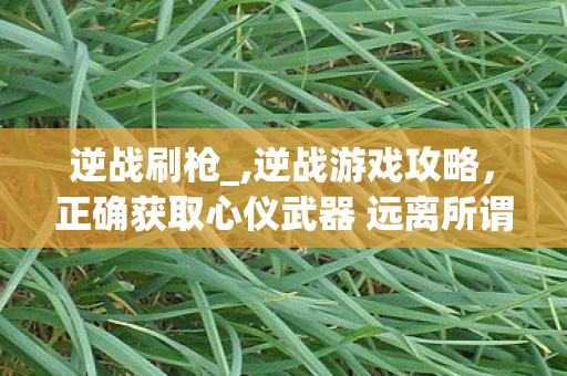 逆战刷枪_,逆战游戏攻略，正确获取心仪武器 远离所谓刷枪陷阱
