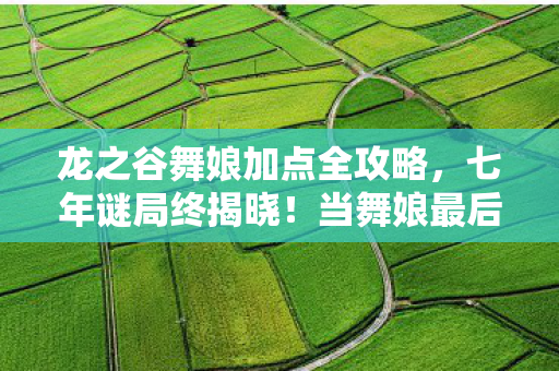 龙之谷舞娘加点全攻略,七年谜局终揭晓!当舞娘最后一舞化作服务器泪目烟花 龙之谷舞娘加点全攻略,七年谜局终揭晓!当舞娘最后一舞化作服务器泪目烟花