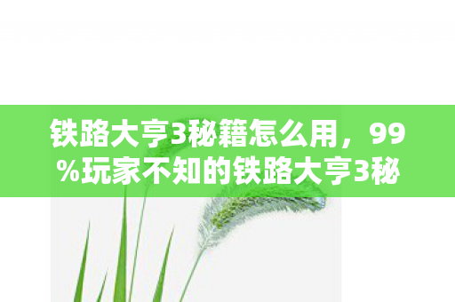 铁路大亨3秘籍怎么用,99%玩家不知的铁路大亨3秘籍!资深玩家自曝,曾为它熬红双眼 铁路大亨3秘籍怎么用,99%玩家不知的铁路大亨3秘籍!资深玩家自曝,曾为它熬红双眼