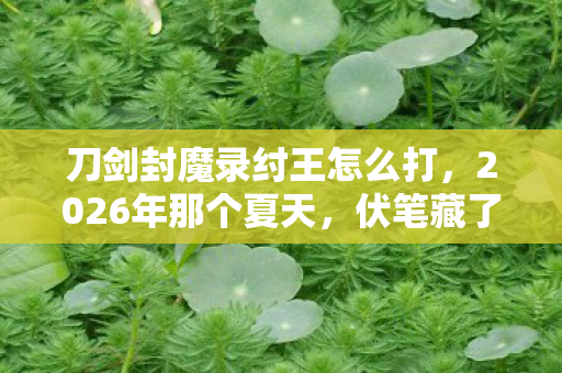 刀剑封魔录纣王怎么打,2026年那个夏天,伏笔藏了十年,刀剑封魔录纣王前我们鼻子一酸的告别 刀剑封魔录纣王怎么打,2026年那个夏天,伏笔藏了十年,刀剑封魔录纣王前我们鼻子一酸的告别