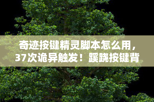 奇迹按键精灵脚本怎么用,37次诡异触发!蹊跷按键背后,后背发凉的真相即将揭晓 奇迹按键精灵脚本怎么用,37次诡异触发!蹊跷按键背后,后背发凉的真相即将揭晓
