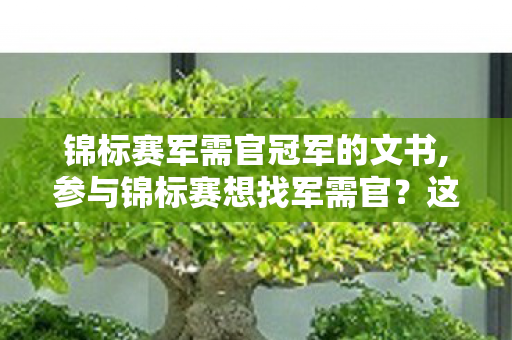 锦标赛军需官冠军的文书,参与锦标赛想找军需官?这份点位指南帮你少走弯路 锦标赛军需官冠军的文书,参与锦标赛想找军需官?这份点位指南帮你少走弯路