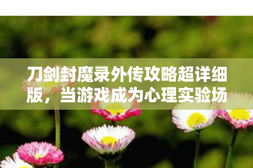 刀剑封魔录外传攻略超详细版,当游戏成为心理实验场,刀剑封魔录外传如何用沉迷陷阱让你细思极恐 刀剑封魔录外传攻略超详细版,当游戏成为心理实验场,刀剑封魔录外传如何用沉迷陷阱让你细思极恐