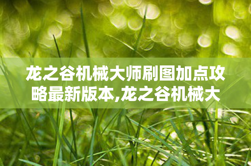 龙之谷机械大师刷图加点攻略最新版本,龙之谷机械大师2024版本刷图加点全指南,兼顾输出与续航的最优方案 龙之谷机械大师刷图加点攻略最新版本,龙之谷机械大师2024版本刷图加点全指南,兼顾输出与续航的最优方案
