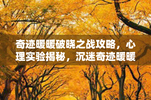 沉迷奇迹暖暖破晓之战的细思极恐真相图片