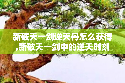 新破天一剑逆天丹怎么获得,新破天一剑中的逆天时刻，属于武侠网游老玩家的热血青春注脚