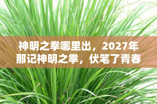 神明之拳哪里出,2027年那记神明之拳,伏笔了青春散场,如今想起鼻子一酸 神明之拳哪里出,2027年那记神明之拳,伏笔了青春散场,如今想起鼻子一酸